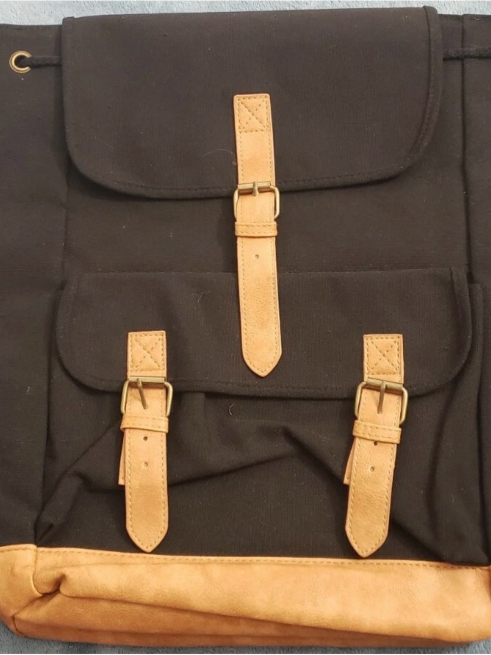 DSW Canvas Backpack with Tan Accents